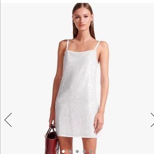 Staud white sparkly dress